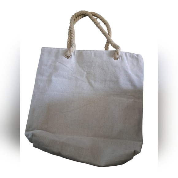 Tapestry Christmas stockings thick rope handles zip top TOTE bag holly Canvas - Picture 2 of 5